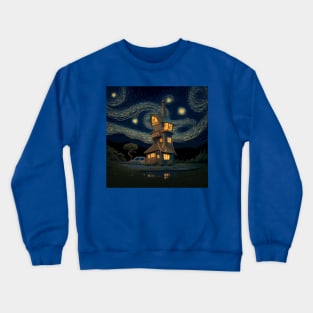 Starry Night Over The Burrow Crewneck Sweatshirt